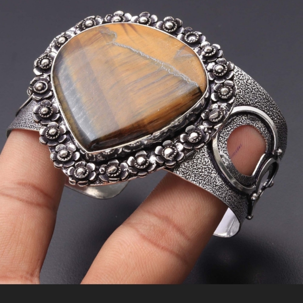 Tiger Eye Bangle Adjustable Bracelet! - image 1